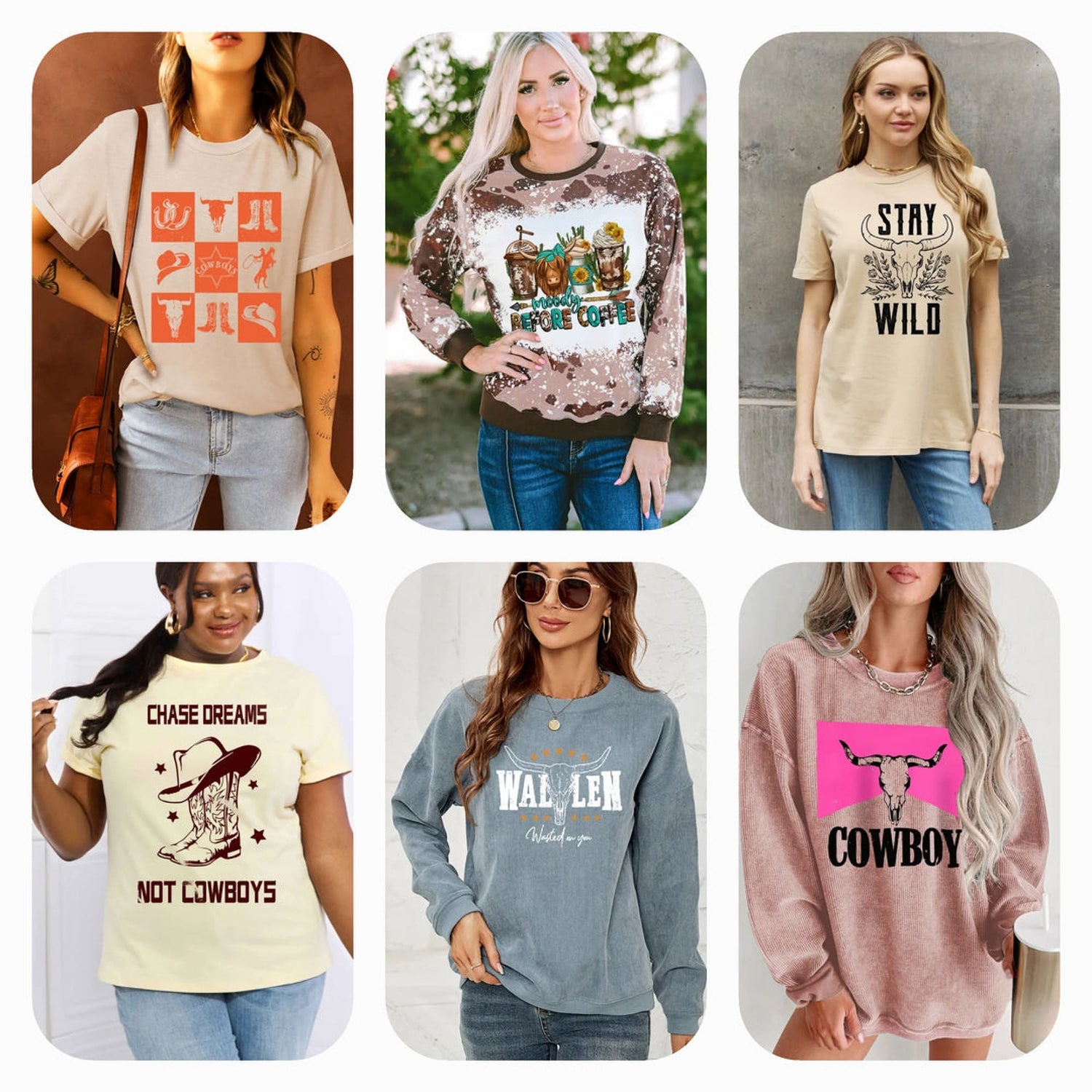 Cowboy graphic apparel with a rustic western design, perfect for a casual, stylish look.
