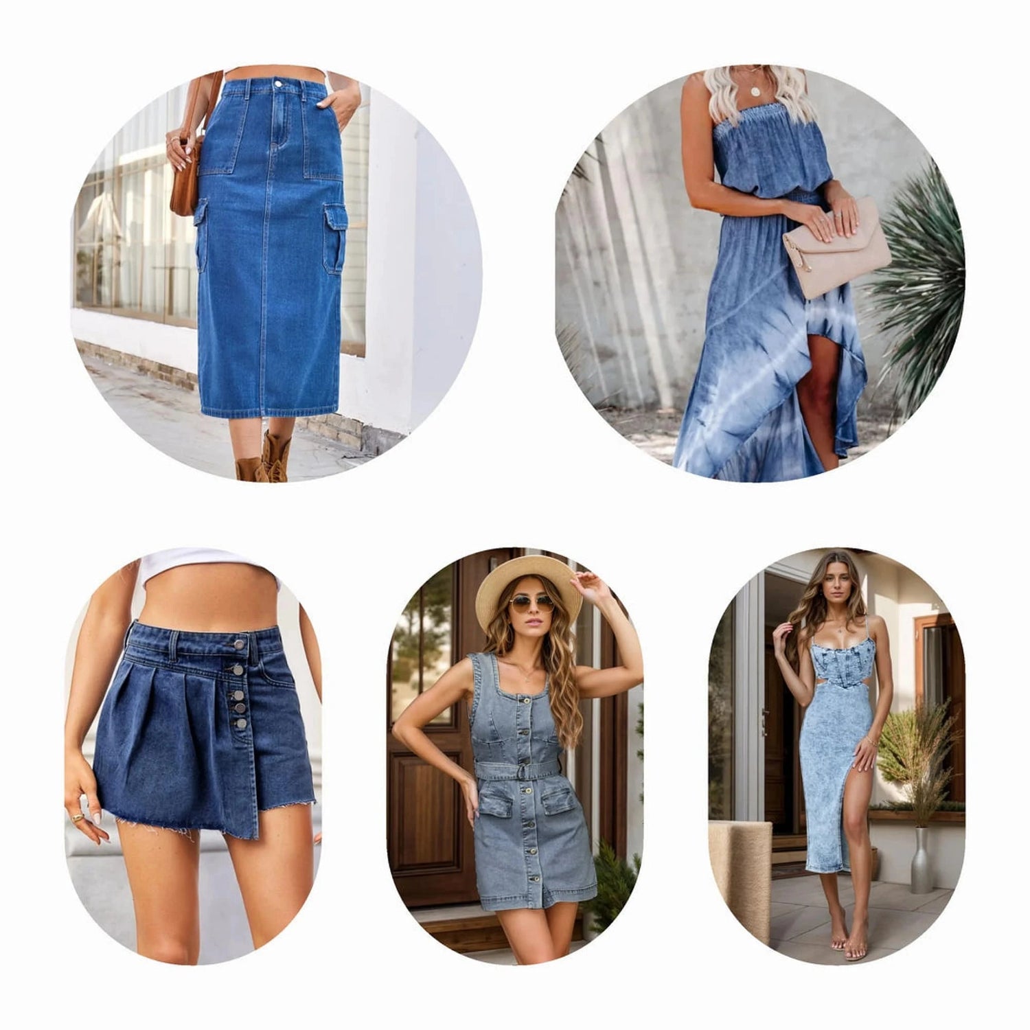 Denim Dresses & Skirts