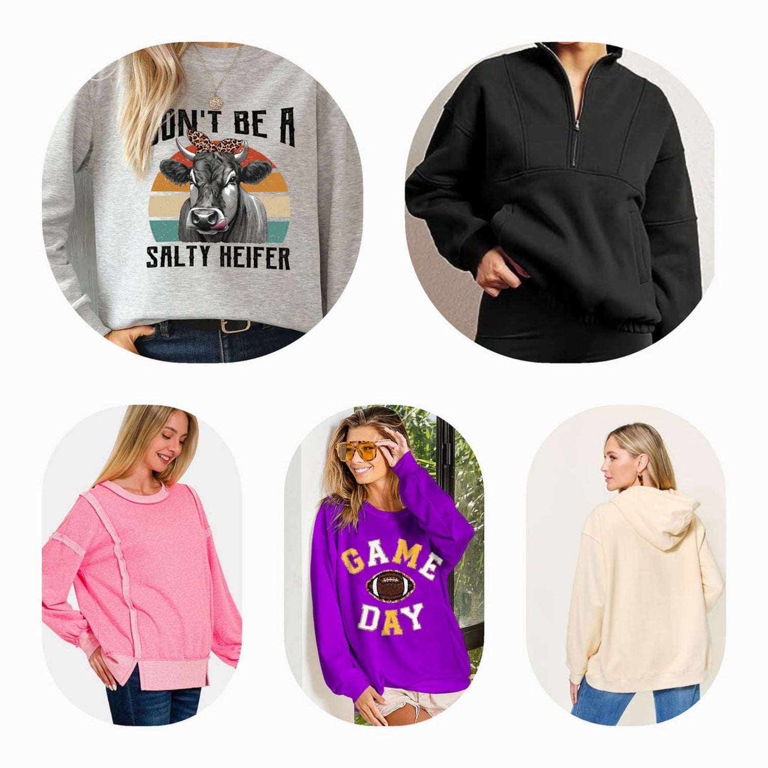 Explore a variety of women's hoodies and sweatshirts, featuring trendy hoodie sweaters, stylish sweatshirts, plus size options, and oversized designs for ultimate comfort and style.

