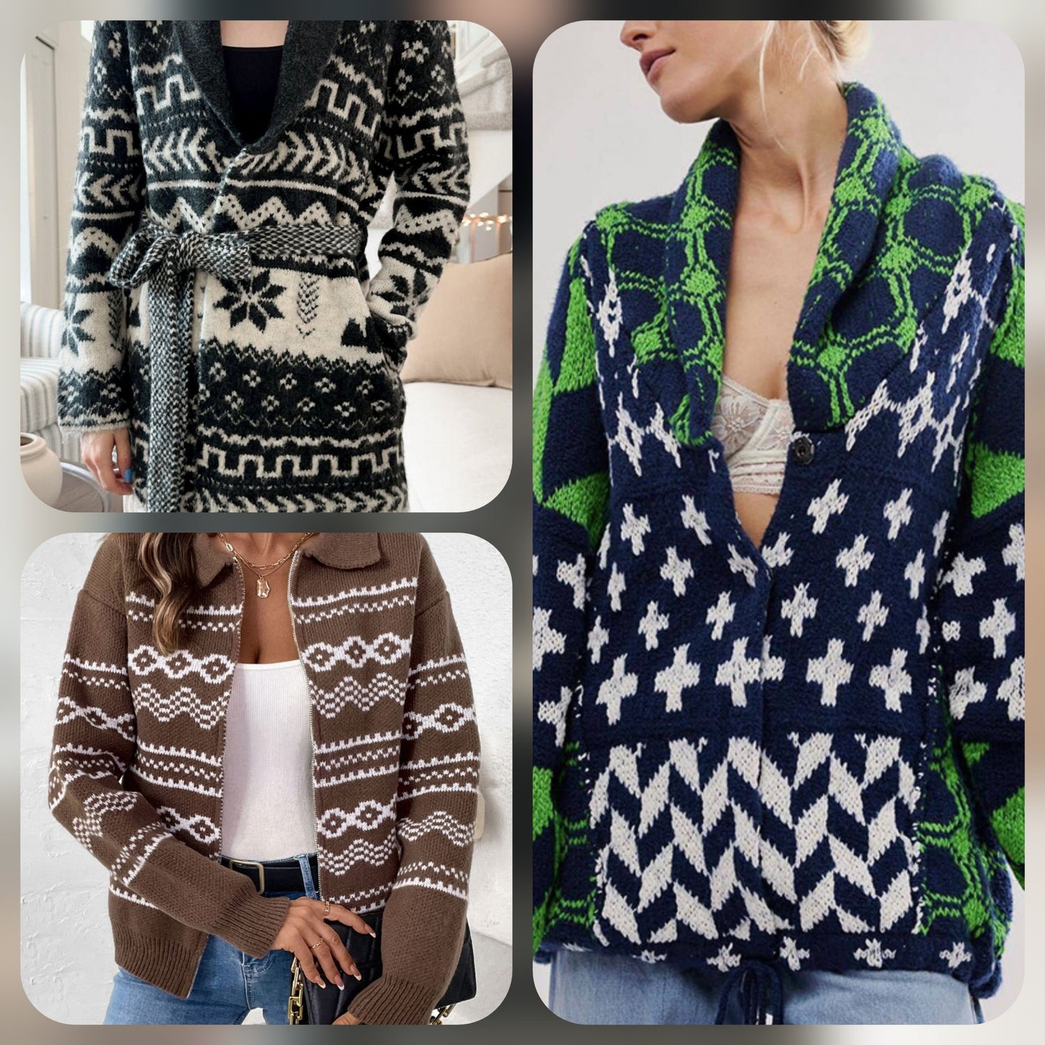 Collard Neck Long Sleeve Cardigan