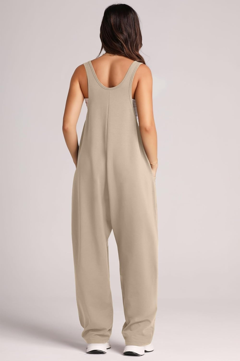 Wide Strap Jumpsuit with Pockets