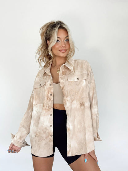 Tie-Dye Button Up Long Sleeve Shirt