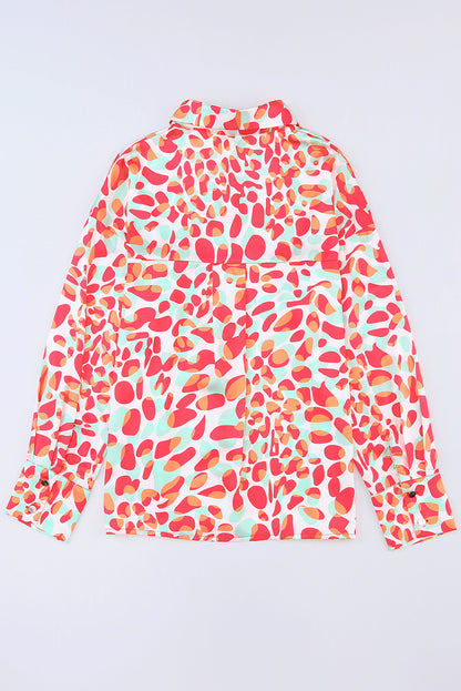 Printed Button Up Dropped Shoulder Shirt