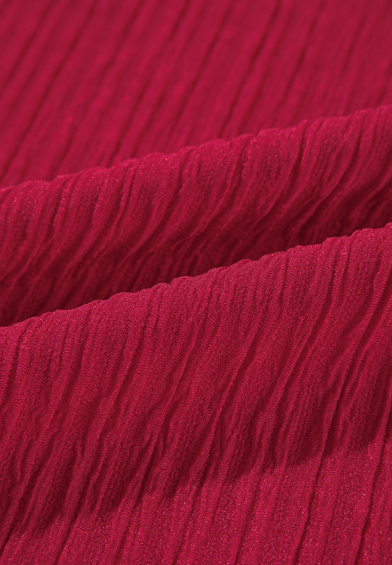 Frill Notched Long Sleeve Dress