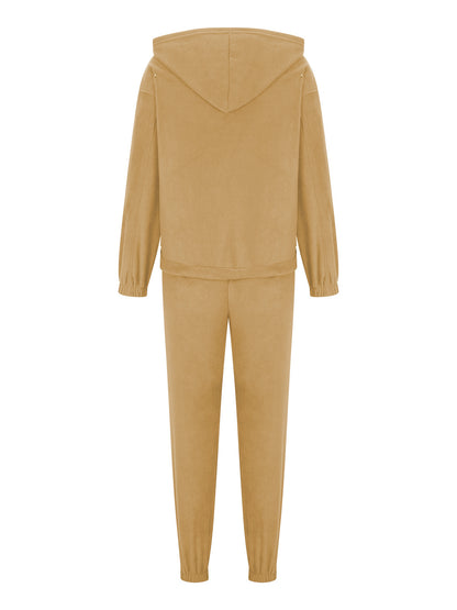 Zip Up Long Sleeve Hoodie and Joggers Set