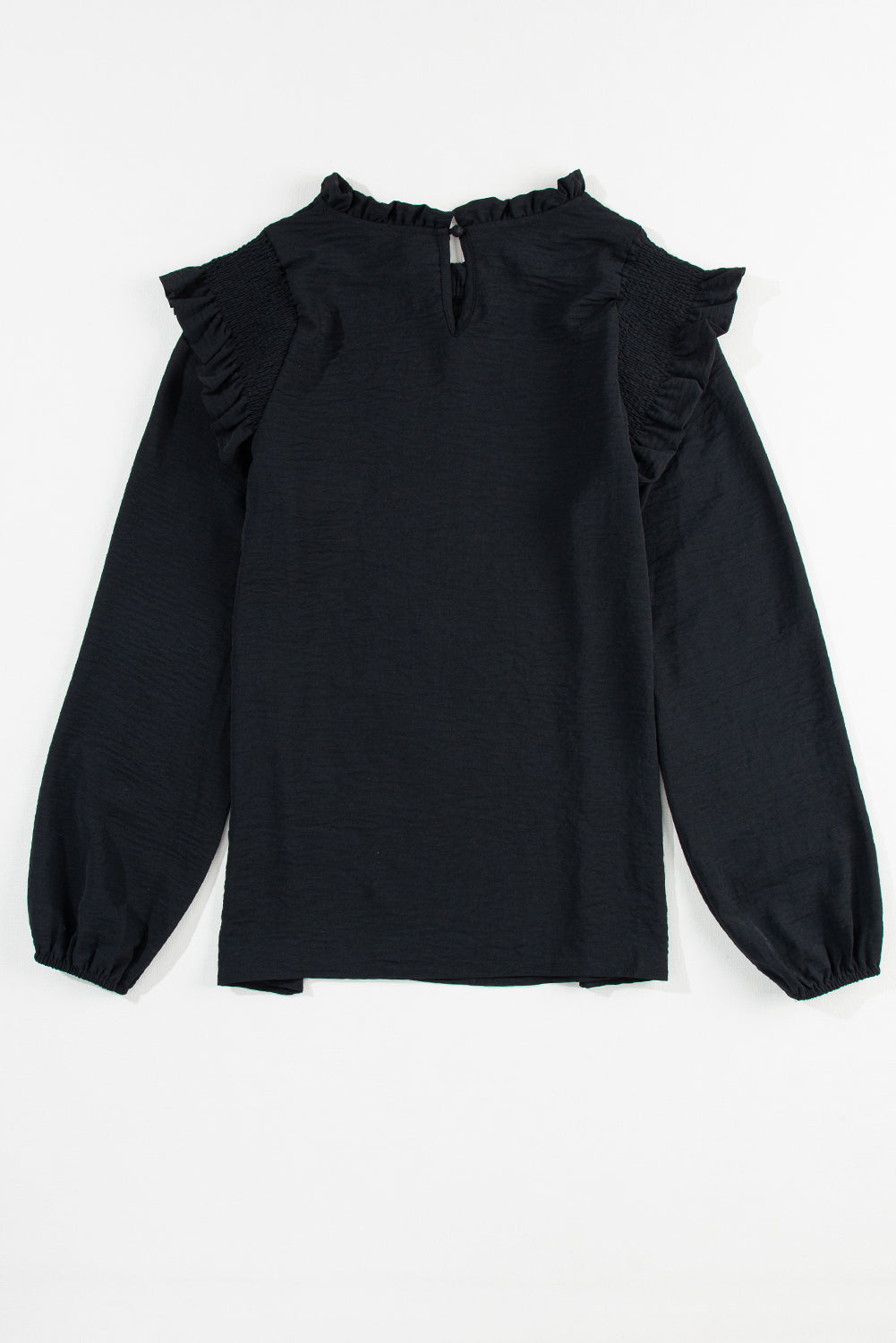 Frill Mock Neck Ruffled Balloon Sleeve Blouse