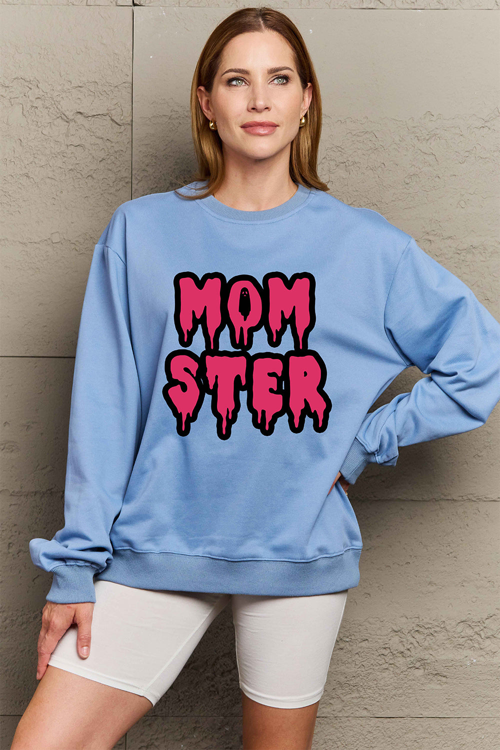 Simply Love Full Size MOM STER Graphic Sweatshirt