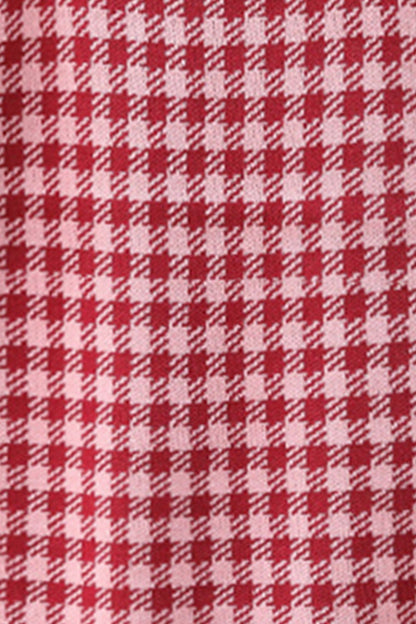 Plaid Round Neck Sleeveless Knit Top