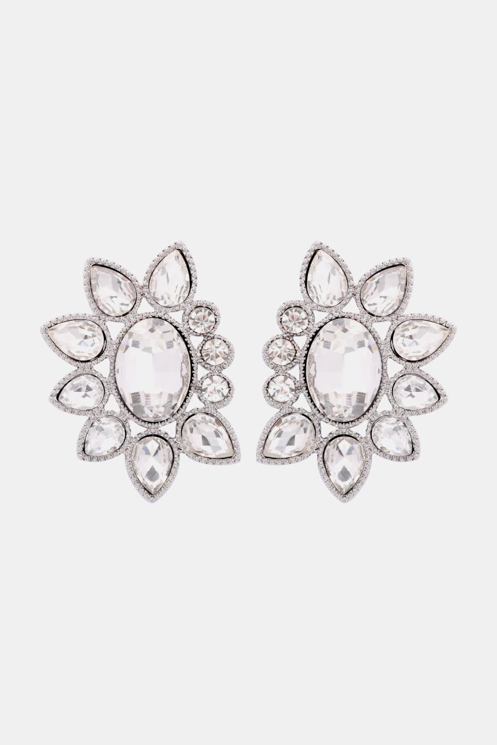 Geometrical Shape Glass Stone Dangle Earrings