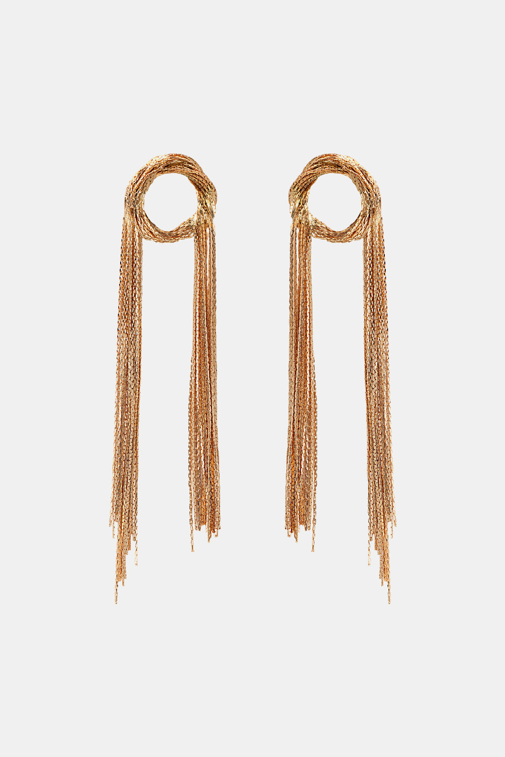 Round Shape Fringed Copper Earrings