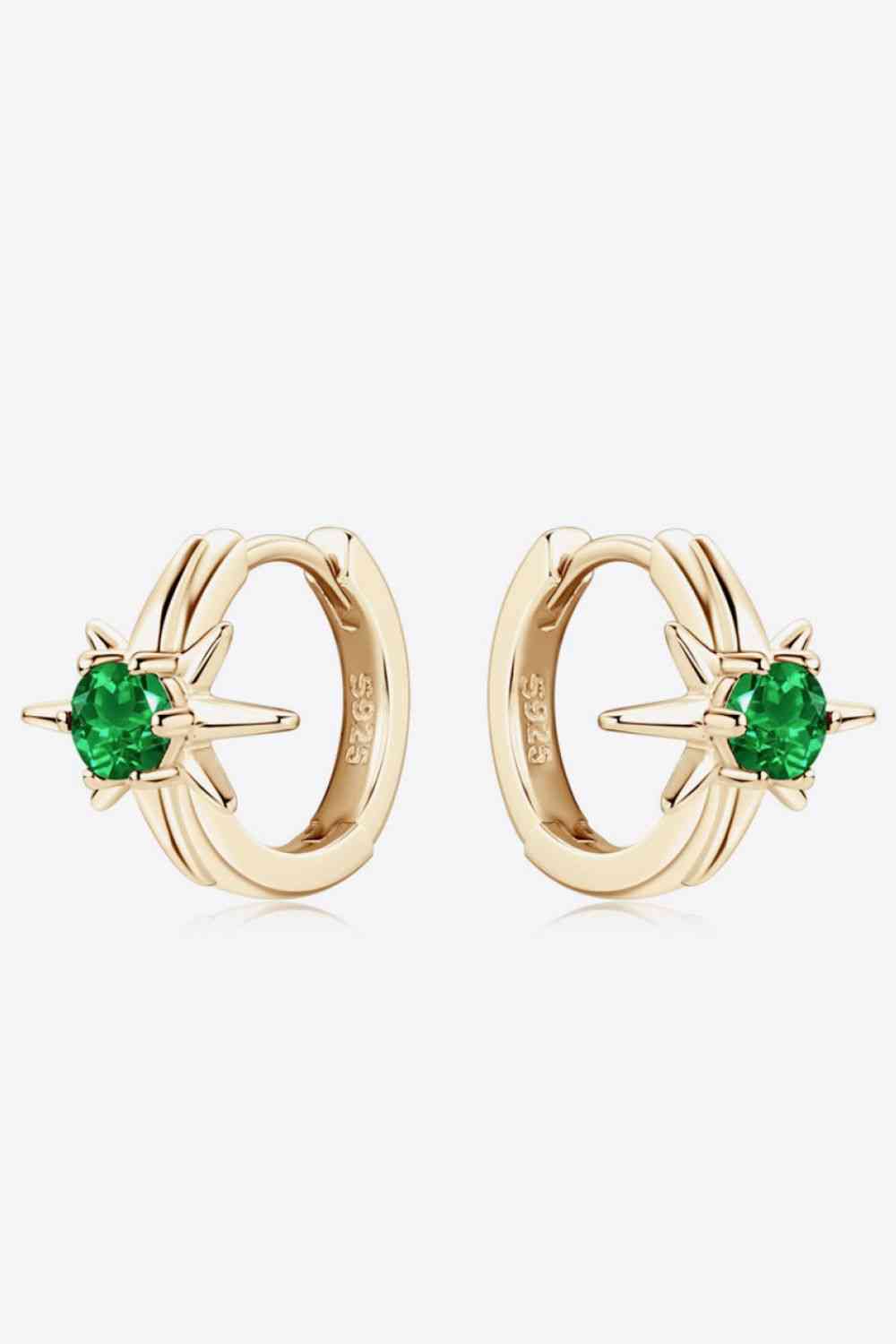 Lab-Grown Emerald Huggie Earrings