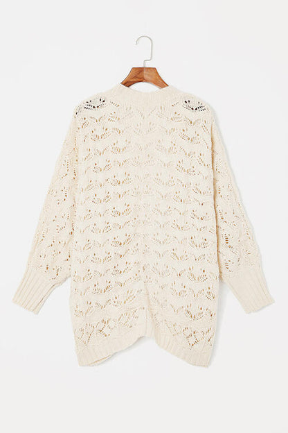 Plus Size Open Front Long Sleeve Cardigan