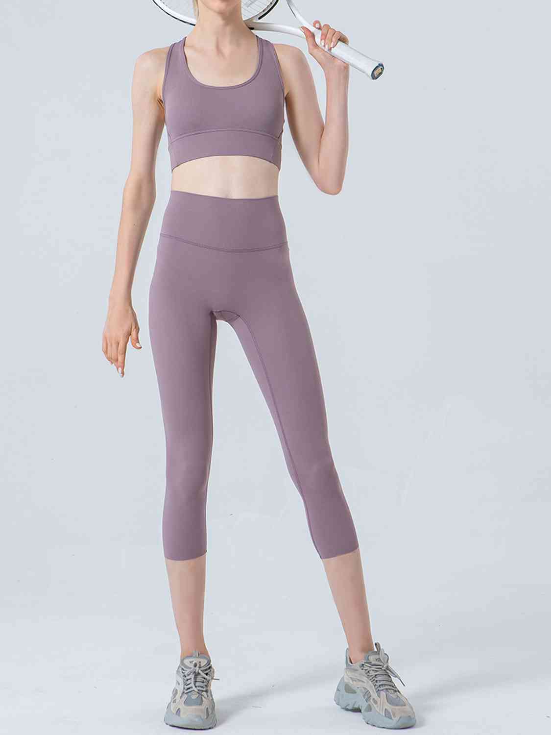 Wide Waistband Cropped Sports Leggings
