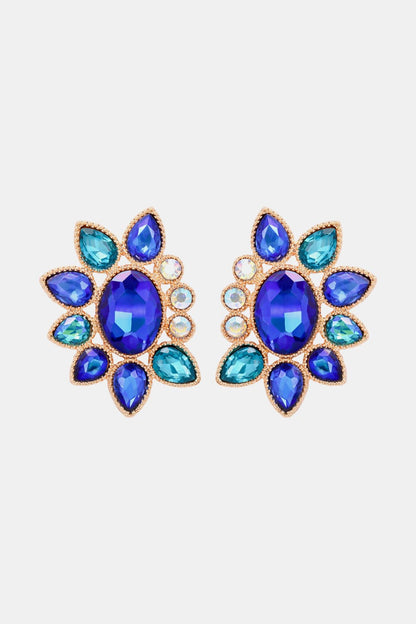 Geometrical Shape Glass Stone Dangle Earrings