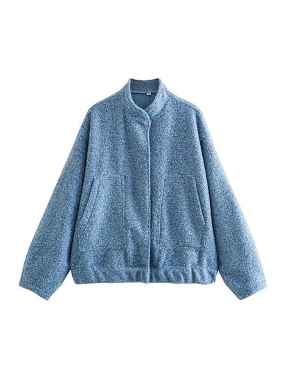 Snap Down Jacket with Pockets