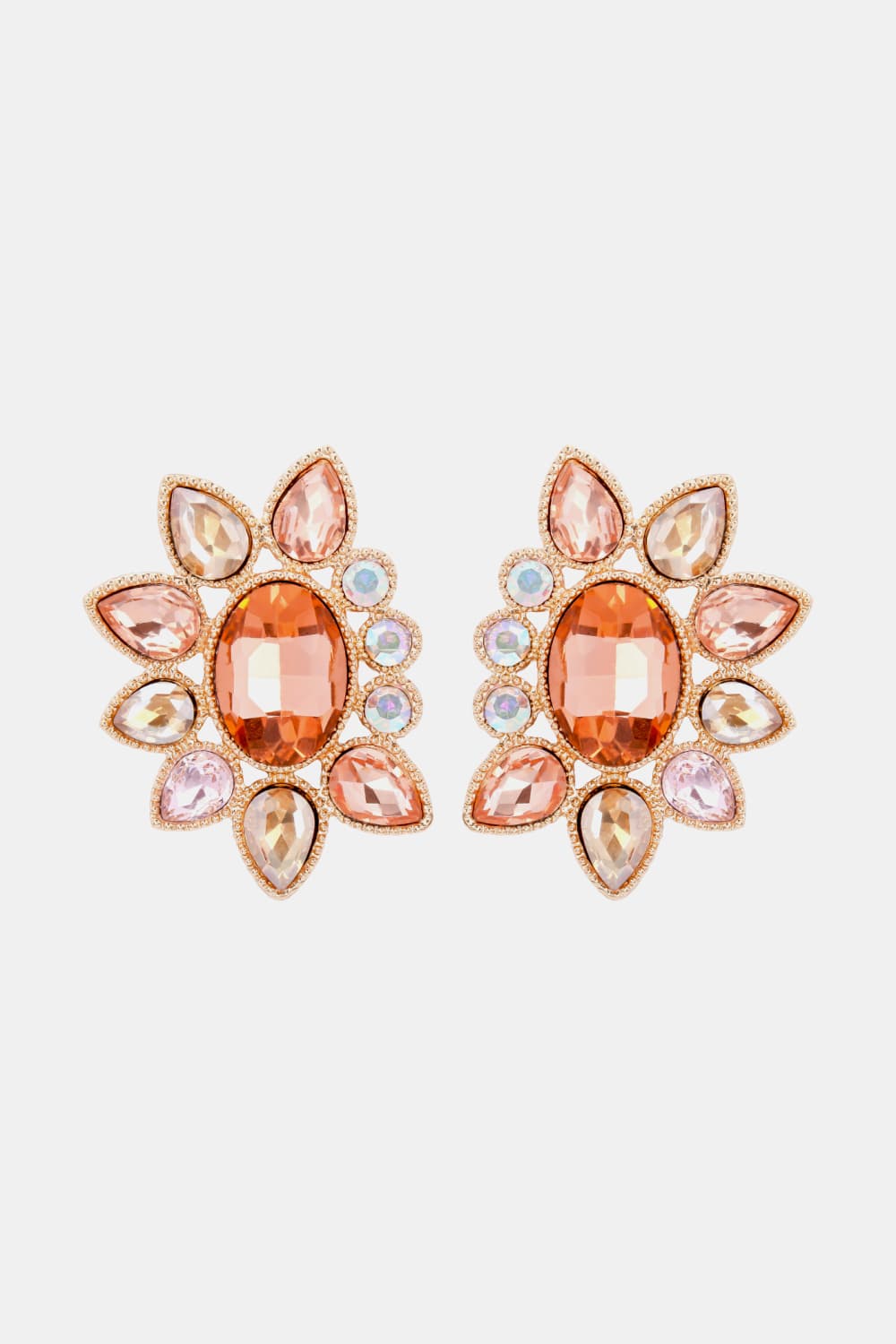 Geometrical Shape Glass Stone Dangle Earrings