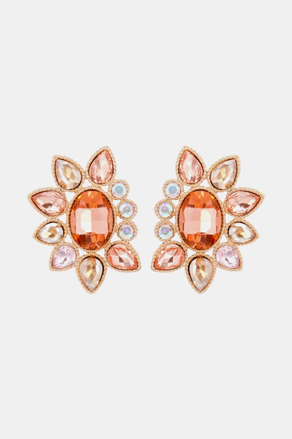 Geometrical Shape Glass Stone Dangle Earrings